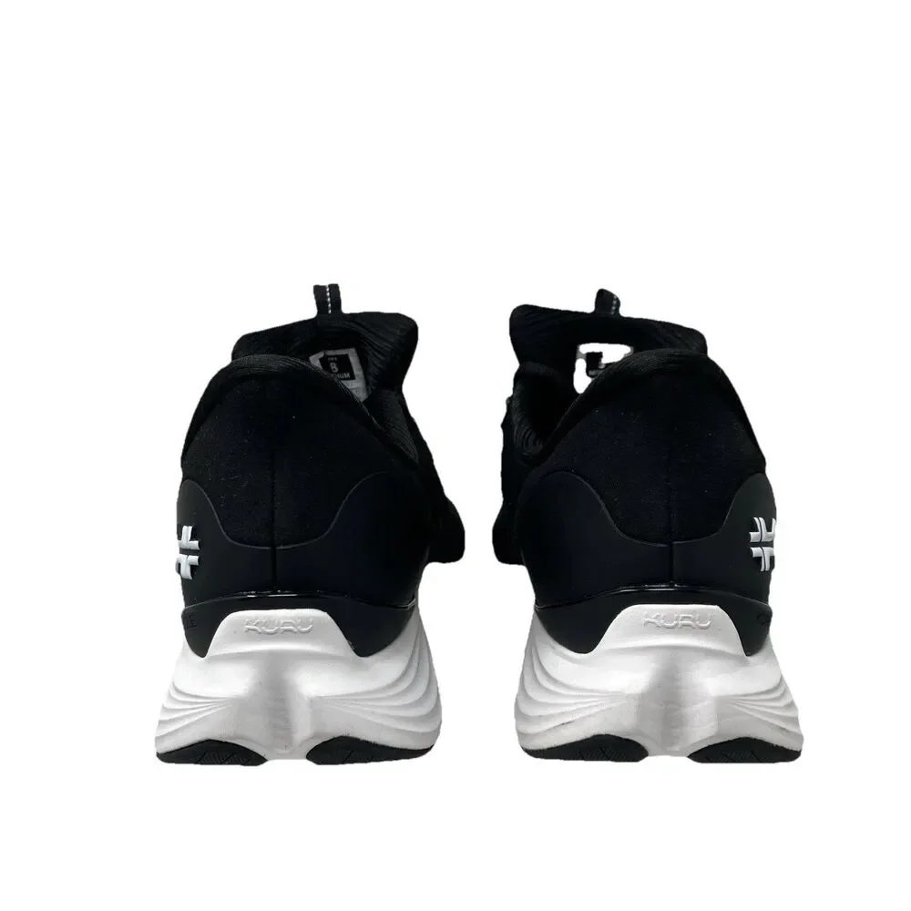 Kuru Atom 2 Sneakers Mens 8 Black White Knit Supportive Orthopedic Walking Shoes
